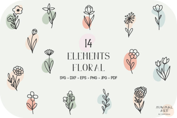 14 Hand-Drawn Flowers and Leaves: A Botanical Toolkit for Modern Design