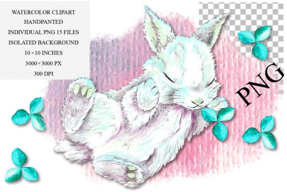 Charming Watercolor Bunny Clipart for Creative Projects