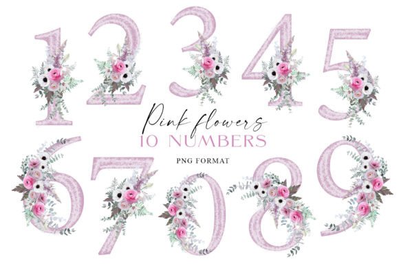 Effortless Elegance: Using Pink Flowers Individual Numbers PNG for Memorable Designs