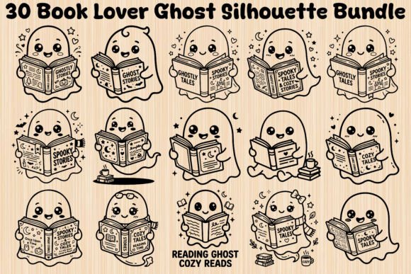 Enchant Your Crafts with the Book Lover Ghost SVG Bundle