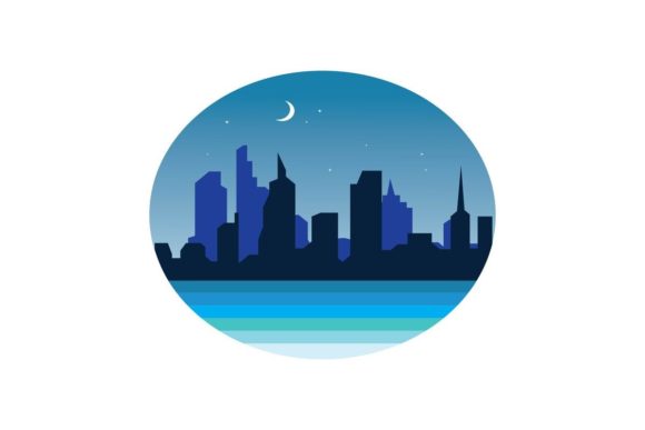 Modern City Skyline Vector: A Designer's Night Asset