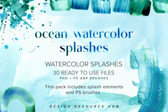 Ocean Watercolor Splash Pack: Bringing Artistic Depth to Your Designs
