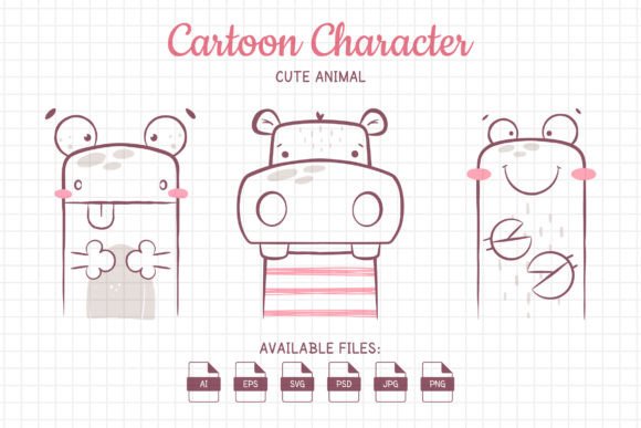 Set Cartoon: Frog, Hippo and Crab – A Playful Vector Set for Creative Projects