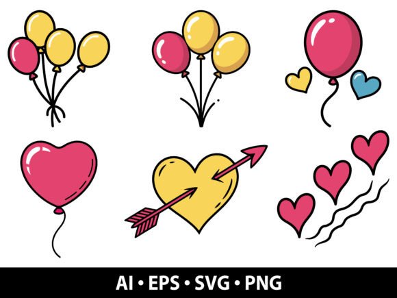 Valentine Balloons SVG Bundle: Your Go-To for Romantic Design Projects