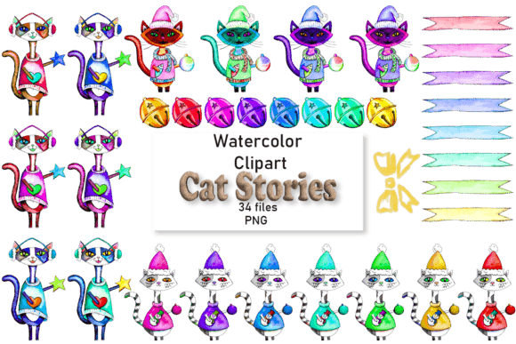 Watercolor Cats Clipart: A Designer's Playful Toolkit