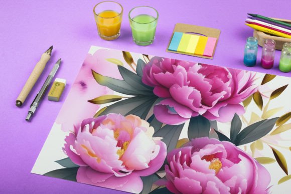 Watercolor Illustration of Peonies 11: A Floral Masterpiece for Your Projects