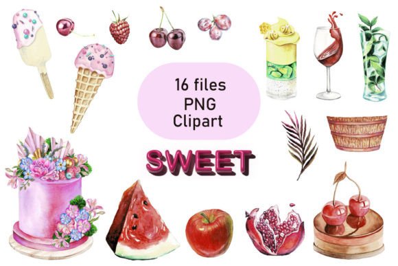 Watercolor Sweet Clipart, PNG, Download for Creators